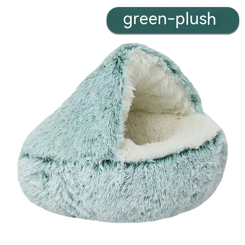 Cozy Semi-Closed Cat Bed - Warm Nest for Cats & Small Dogs - Pawsomes