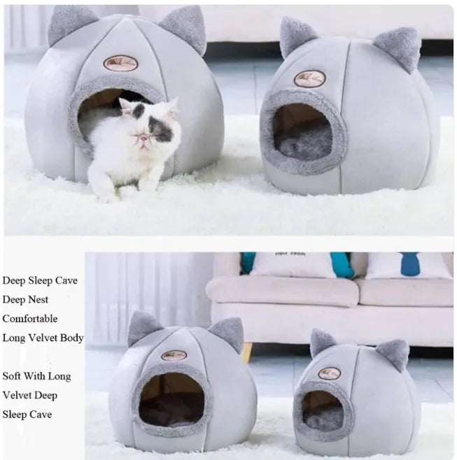 Enclosed Winter Cat Nest - Cozy Retreat for Your Pet - Pawsomes