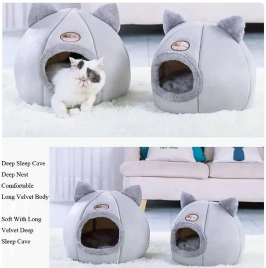 Enclosed Winter Cat Nest - Cozy Retreat for Your Pet - Pawsomes