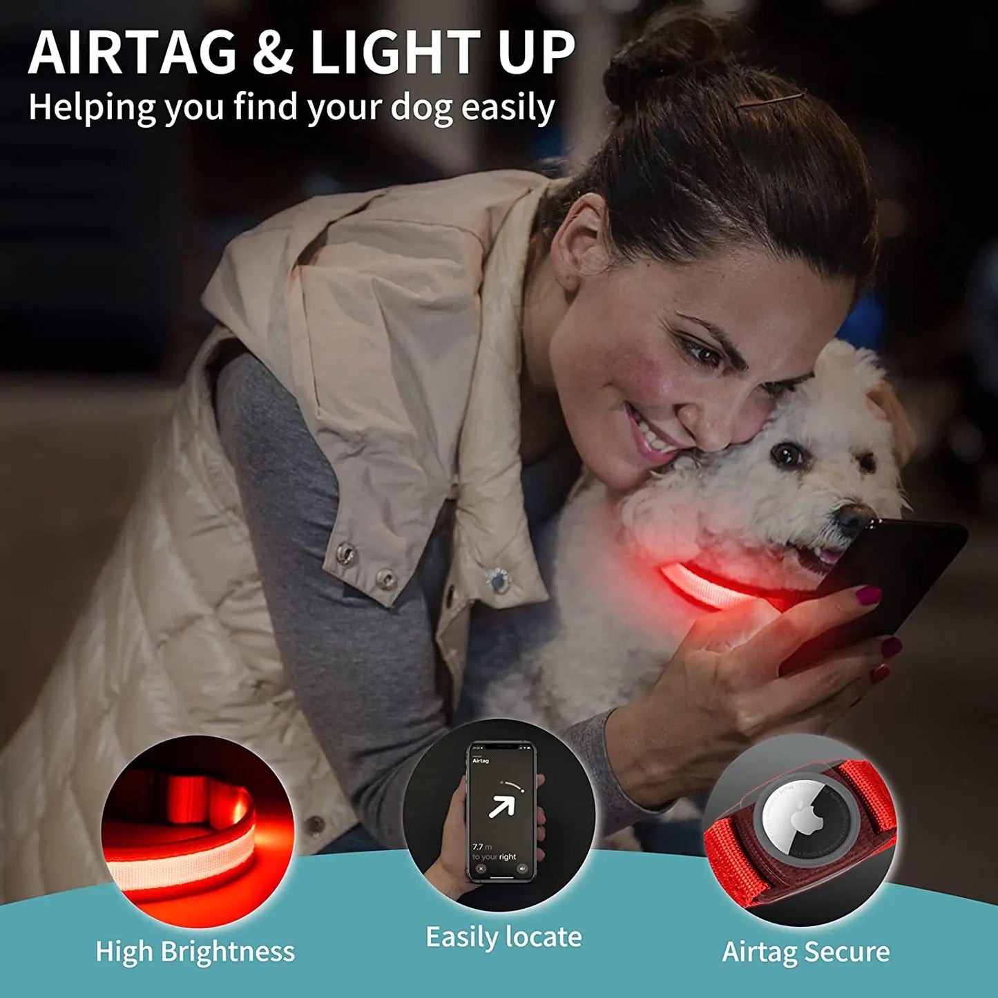 USB Rechargeable LED Dog Collar - Safe & Stylish Walks - Pawsomes