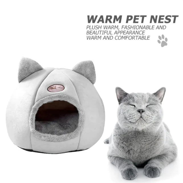 Enclosed Winter Cat Nest - Cozy Retreat for Your Pet - Pawsomes