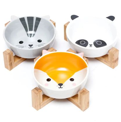 Cartoon-Style Ceramic Pet Bowl – Fun & Durable – Pawsomes