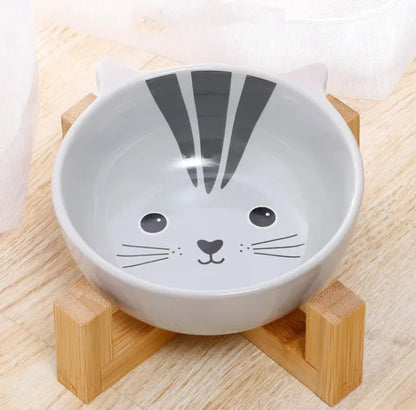 Cartoon-Style Ceramic Pet Bowl – Fun & Durable – Pawsomes