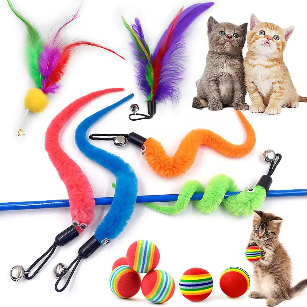 Interactive Cat Toys - Feather & Ball Fun for Your Cat - Pawsomes